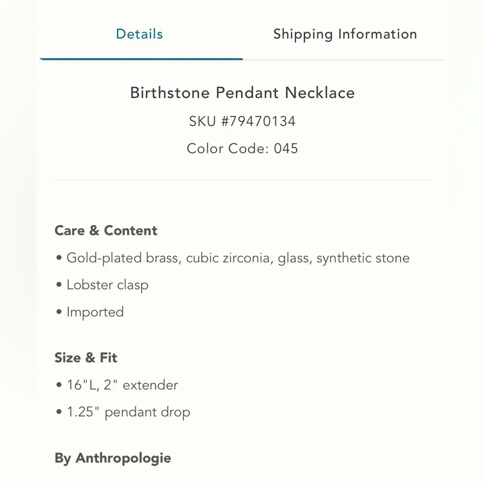 Anthropologie March  birthstone pendant necklace - Picture 10 of 14
